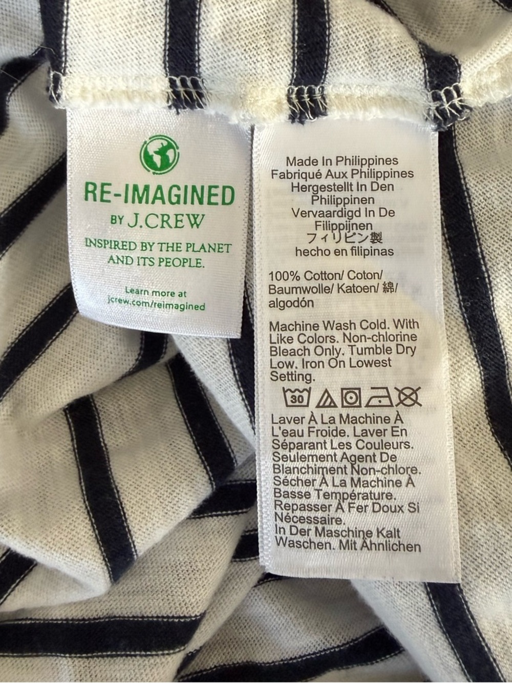 J. Crew Navy and White Striped Girlfriend Tee Size XS - Picture 4 of 4